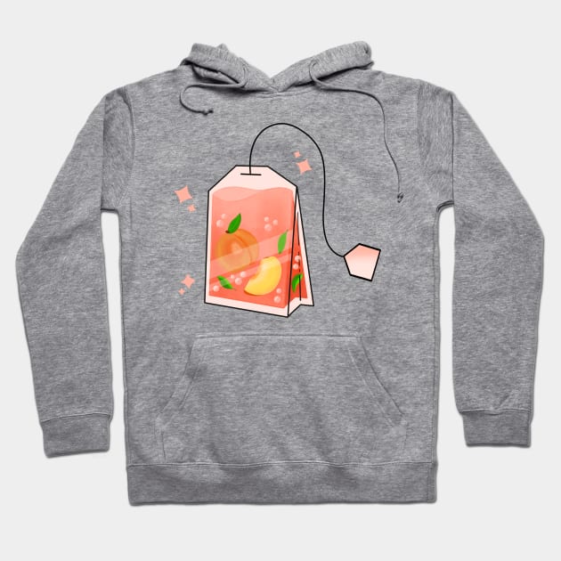 Peach Tea Bag Hoodie by Kimprut